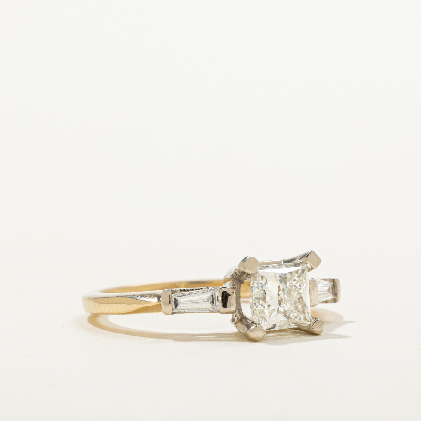 '100 Ways' 14k Two Tone Princess Diamond Accented Ring | 1.01ct I2 H/I, 0.20ct | SZ 5.75