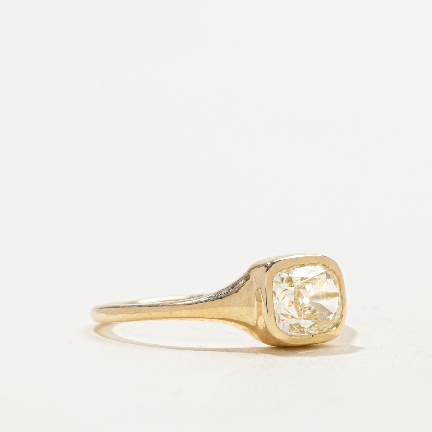 '100 Ways' 9k Yellow Gold Old Mine Diamond Signet Ring | 0.90ct VS2 Yellow | SZ 5.75
