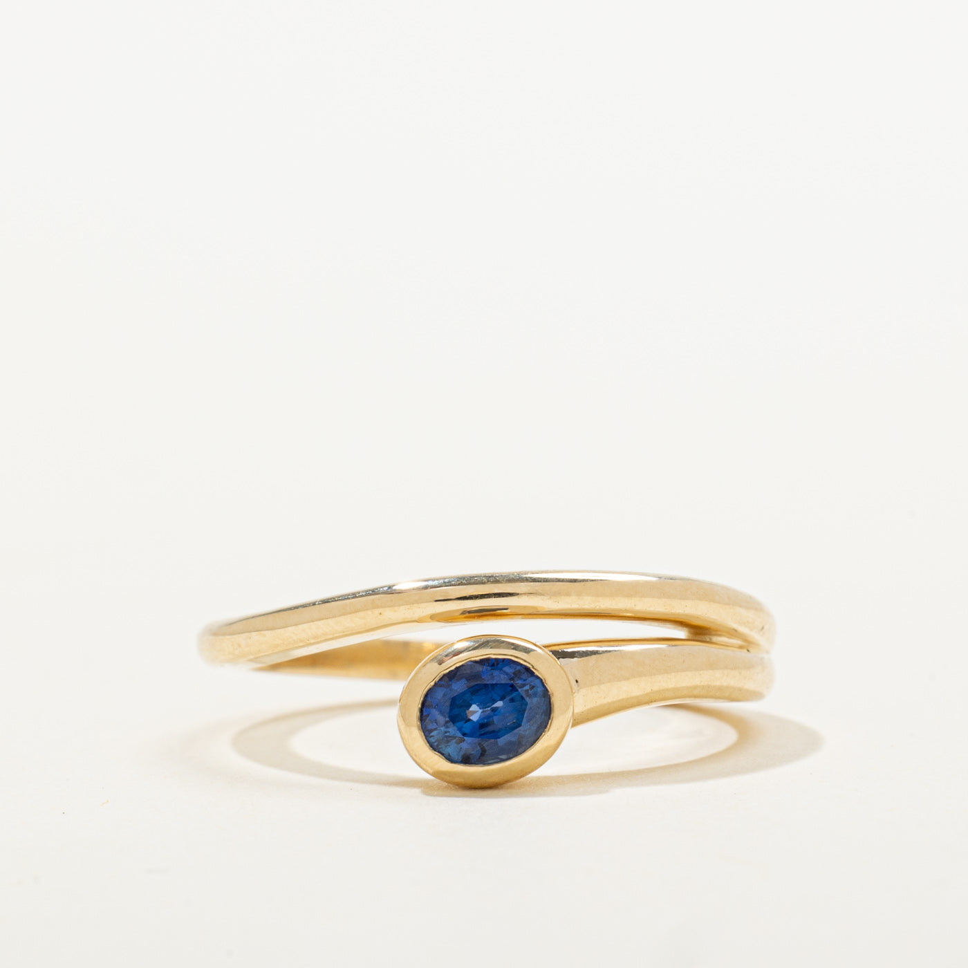 '100 Ways' 10k Yellow Gold Crossover Sapphire Ring | 0.40ct | SZ 6.75