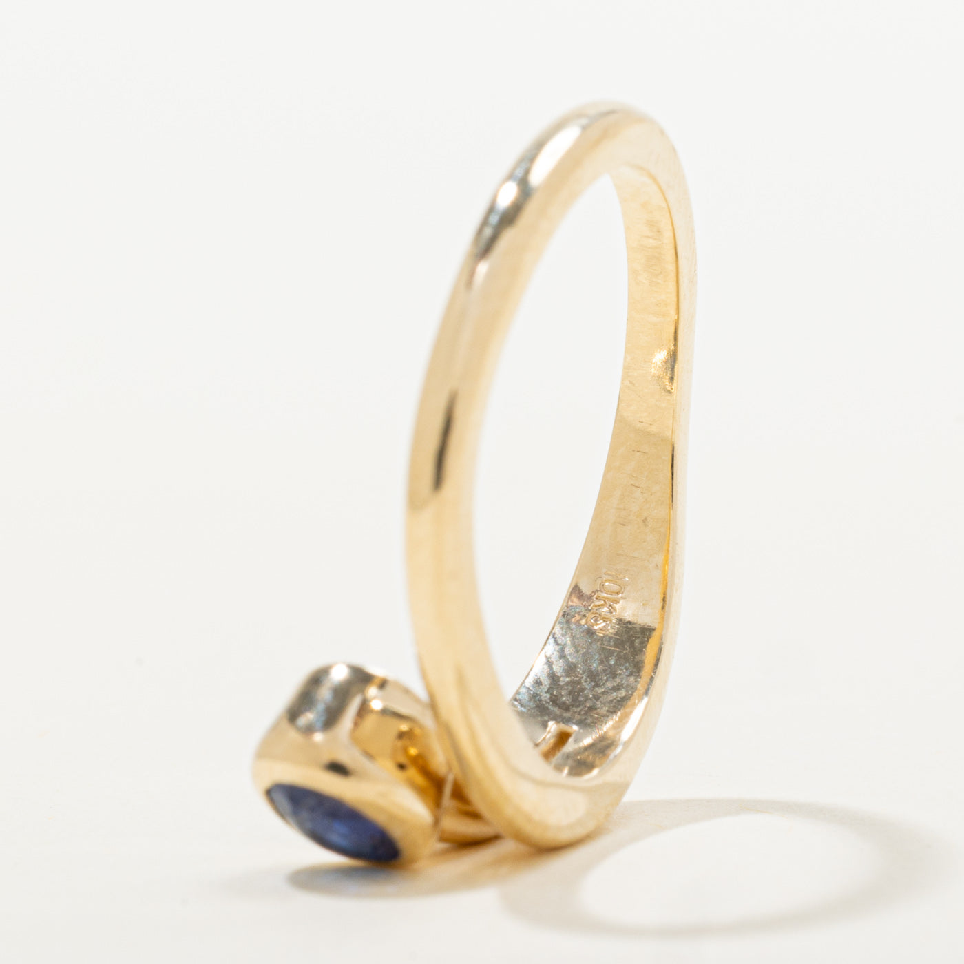 '100 Ways' 10k Yellow Gold Crossover Sapphire Ring | 0.40ct | SZ 6.75