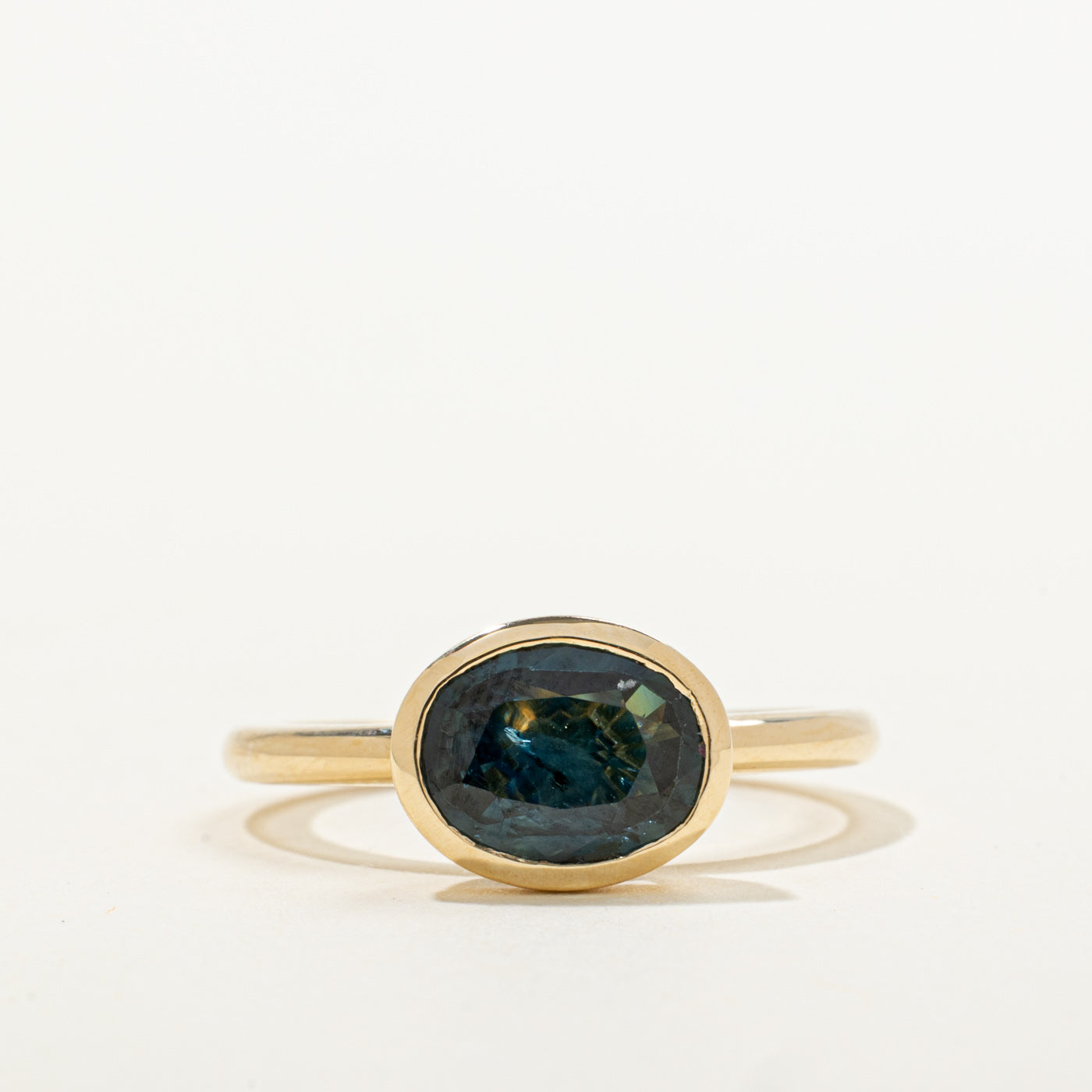 '100 Ways' 10k Yellow Gold East West Bezel Set Sapphire Ring | 2.00ct | SZ 7