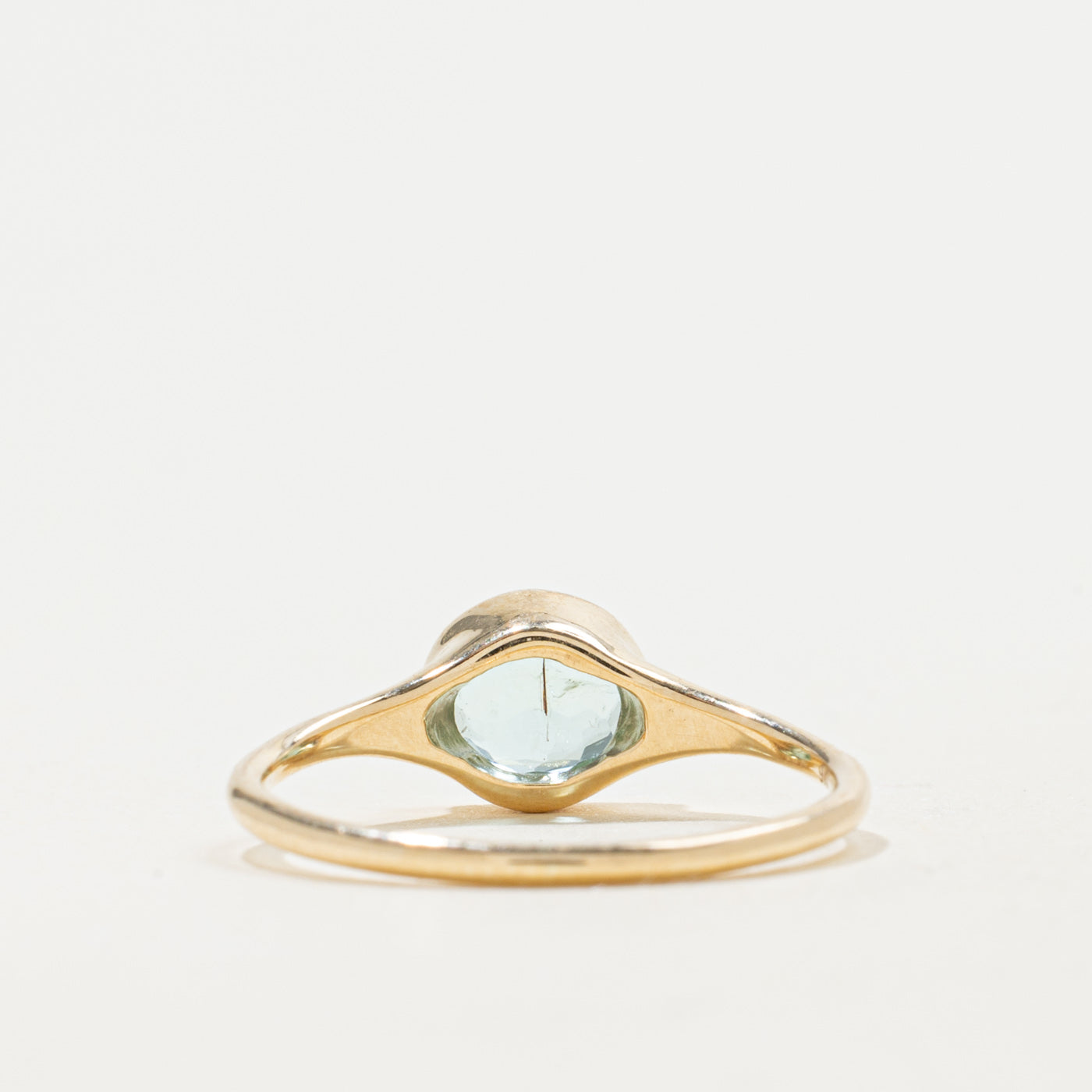 '100 Ways' 9k Yellow Gold East West Aquamarine Signet | 0.82ct | SZ 5.75