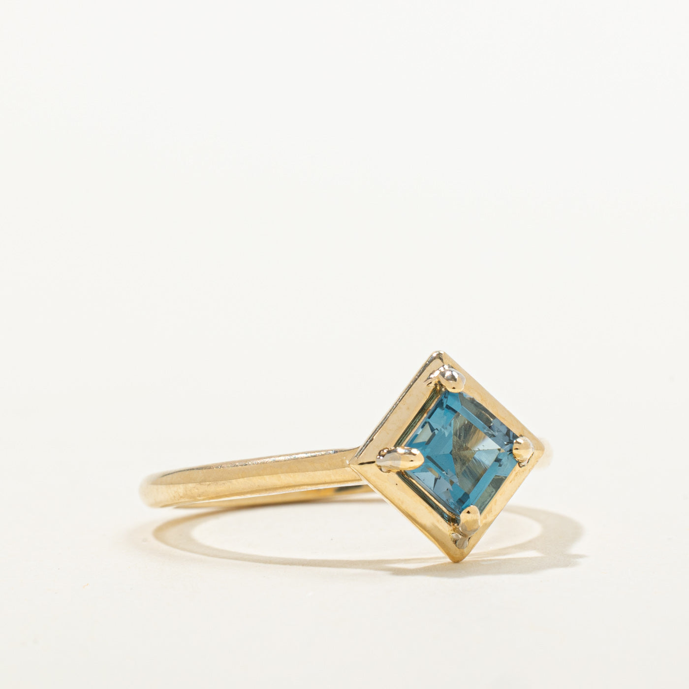'100 Ways' 10k Yellow Gold Solitaire Square Cut Topaz Ring  | 0.82ct | SZ 7