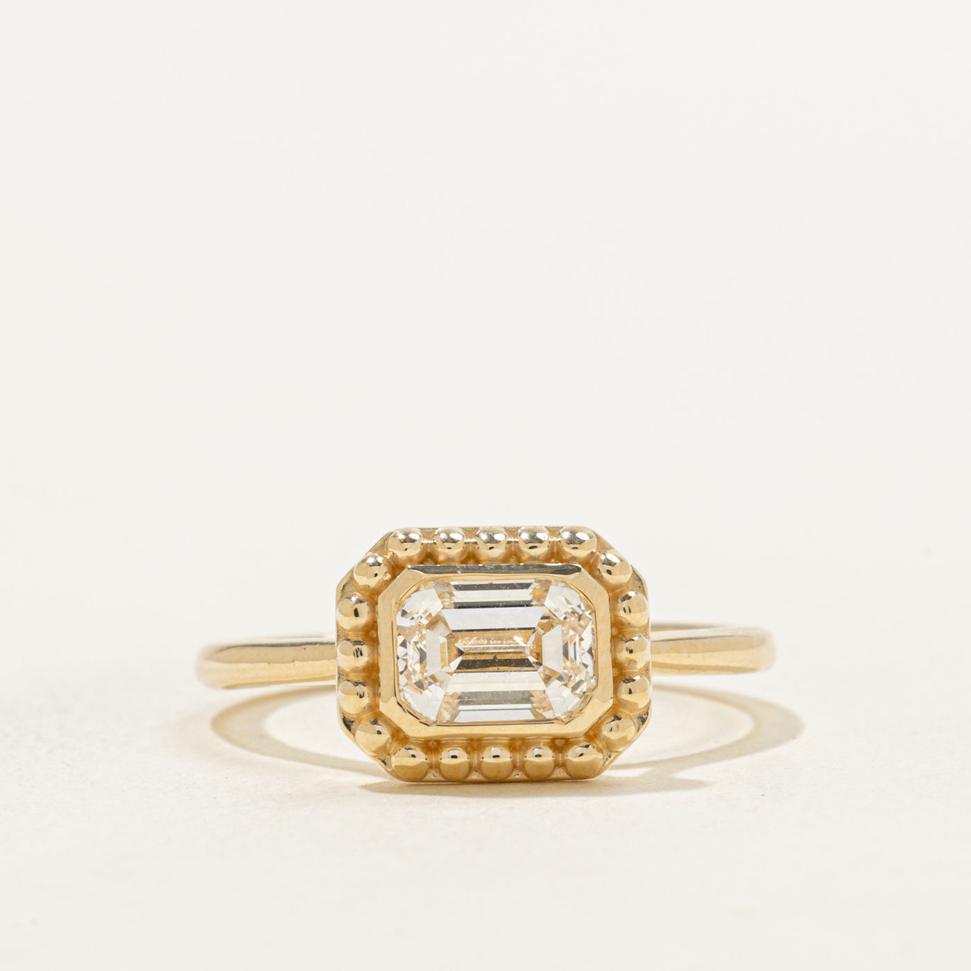 '100 Ways' 10k Yellow Gold Emerald Cut GIA Diamond Ring | GIA 1.26ct SI1 G | SZ 6.75