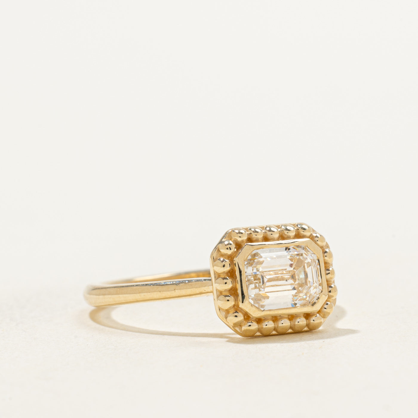 '100 Ways' 10k Yellow Gold Emerald Cut GIA Diamond Ring | GIA 1.26ct SI1 G | SZ 6.75