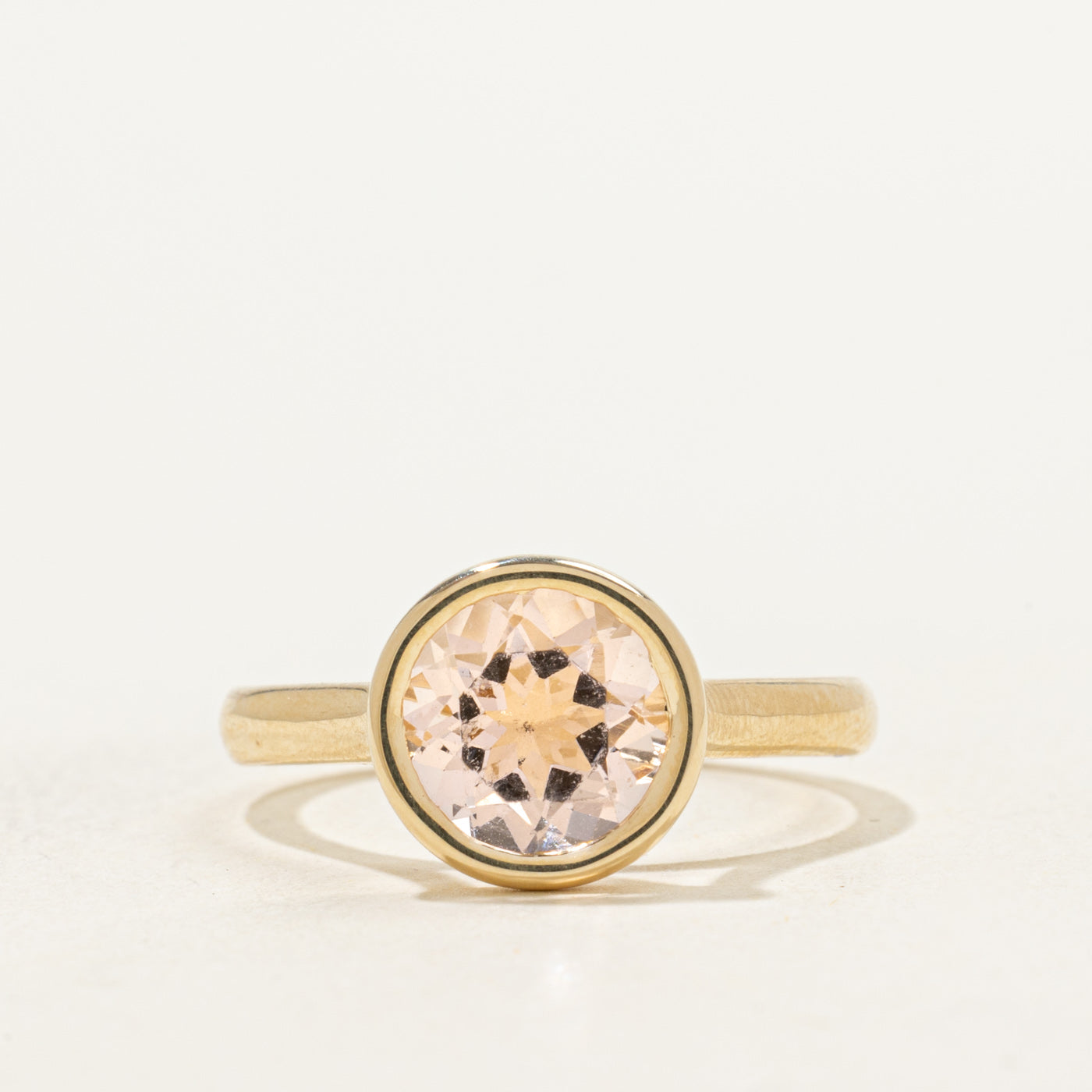 '100 Ways' 10k Yellow Gold Bezel Set Morganite Ring | 1.70ct | SZ 7