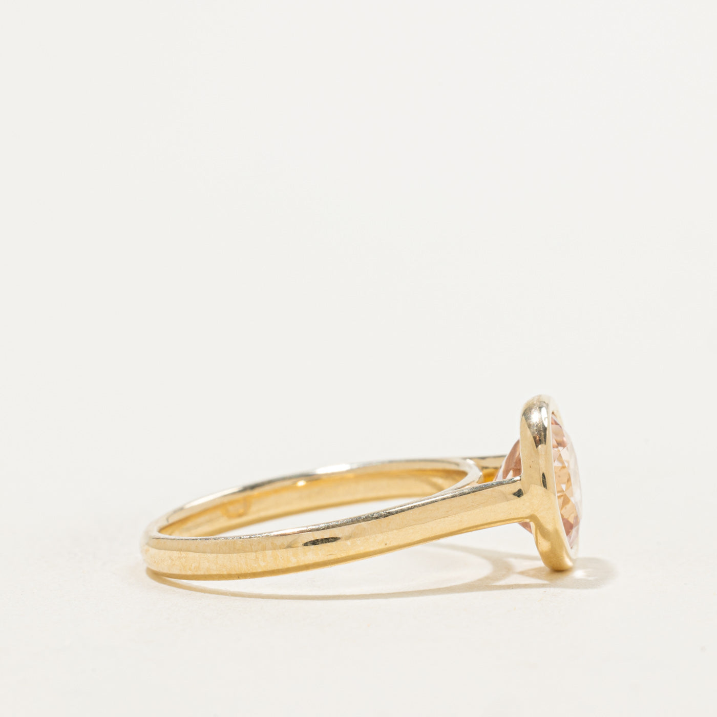 '100 Ways' 10k Yellow Gold Bezel Set Morganite Ring | 1.70ct | SZ 7