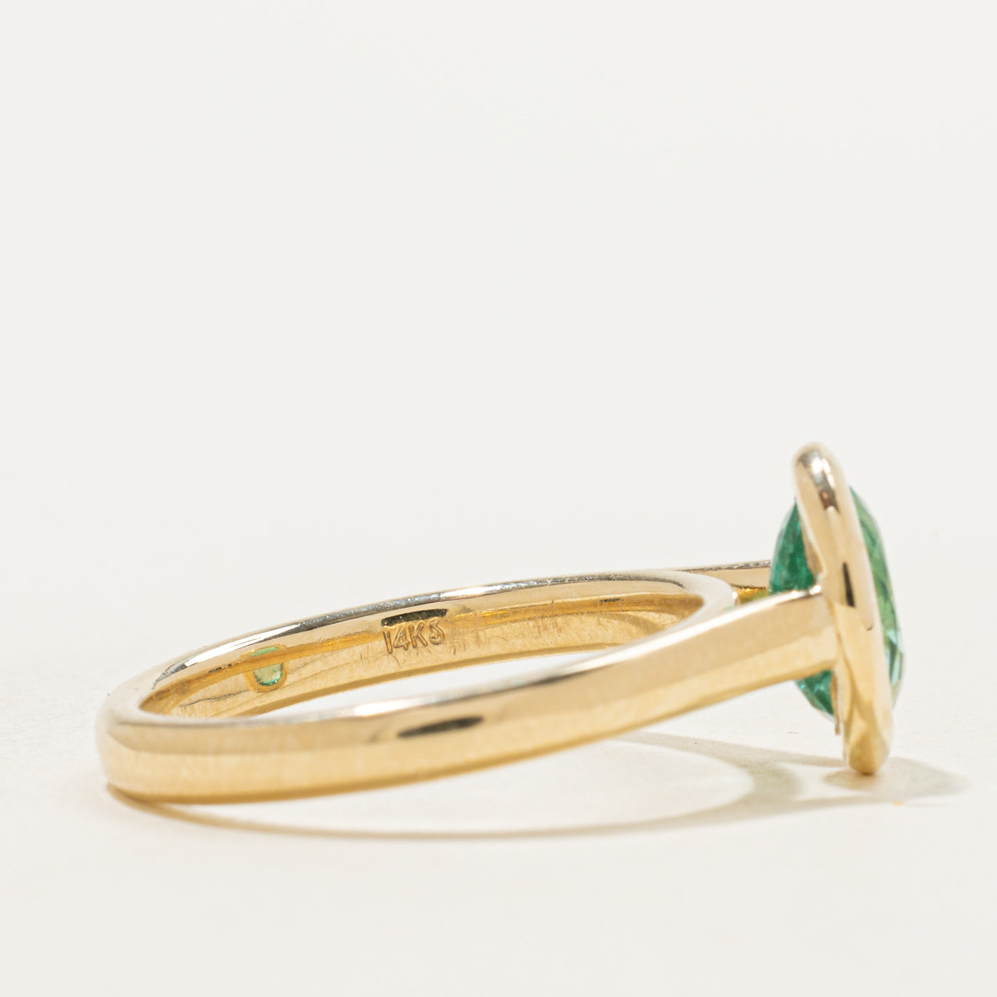'100 Ways' 14k Yellow Gold Bezel Set Emerald Ring | 1.21ct | SZ 7