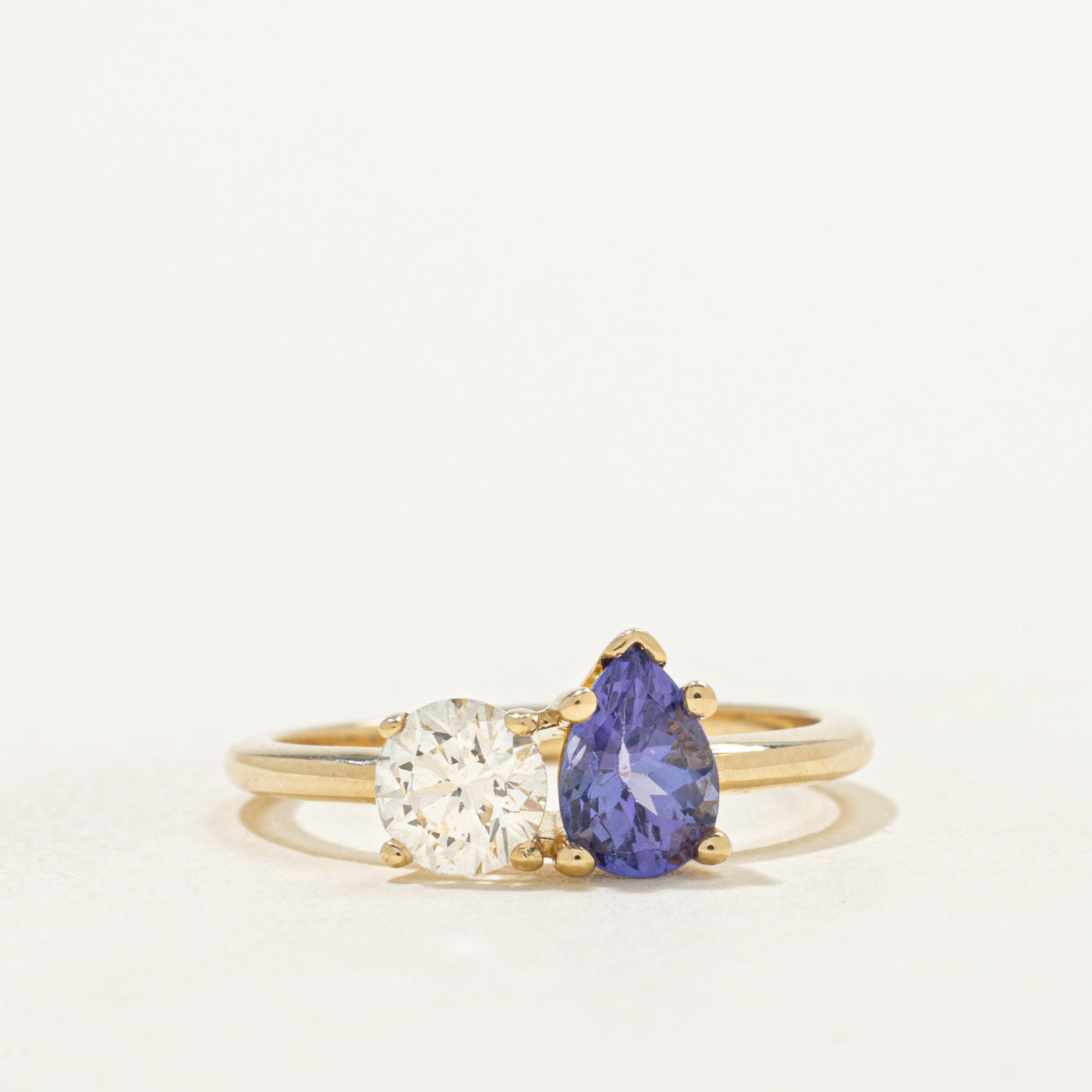 '100 Ways' 14k Toi et Moi Diamond & Tanzantite Ring | 0.85ct, 0.61ct | SZ 7