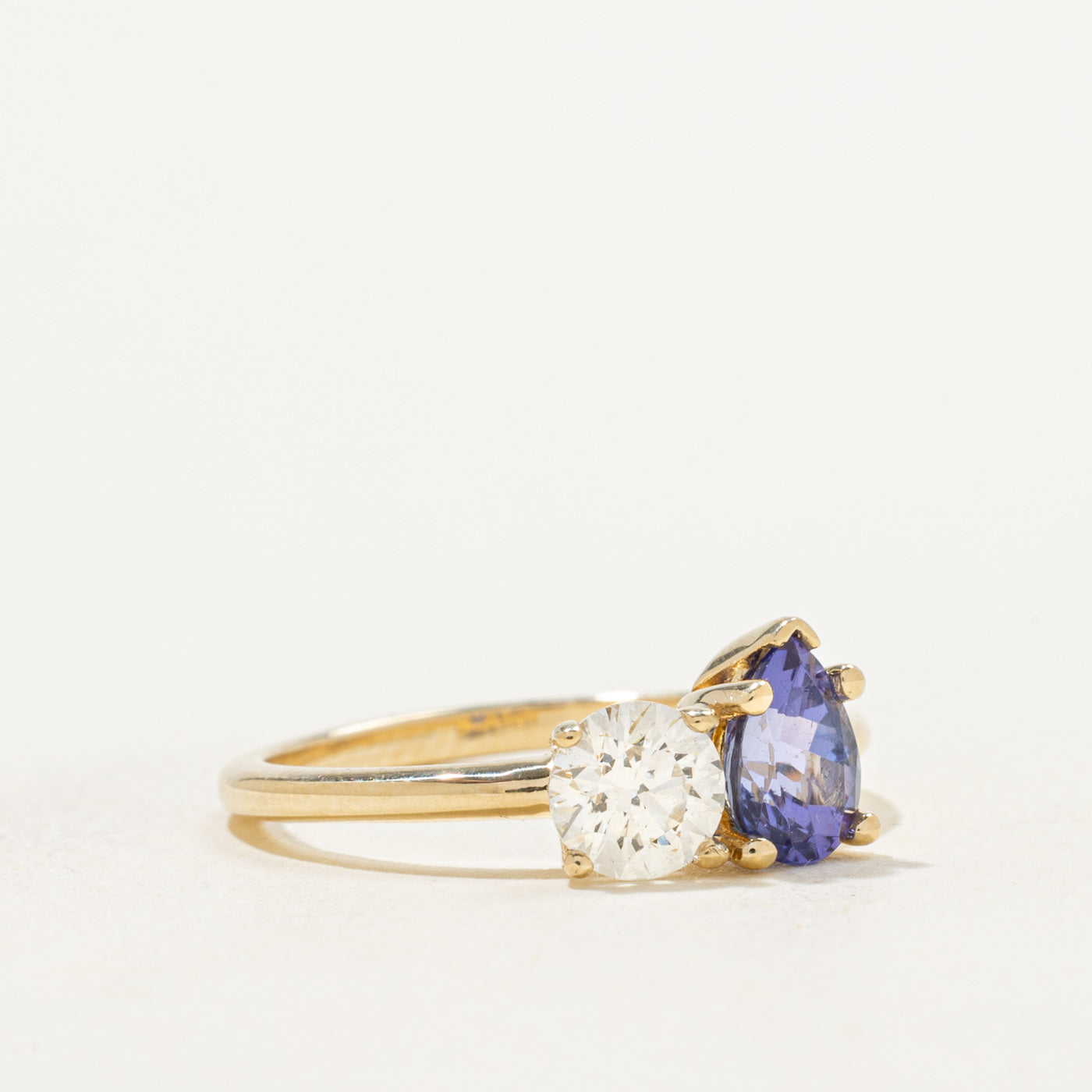'100 Ways' 14k Toi et Moi Diamond & Tanzantite Ring | 0.85ct, 0.61ct | SZ 7