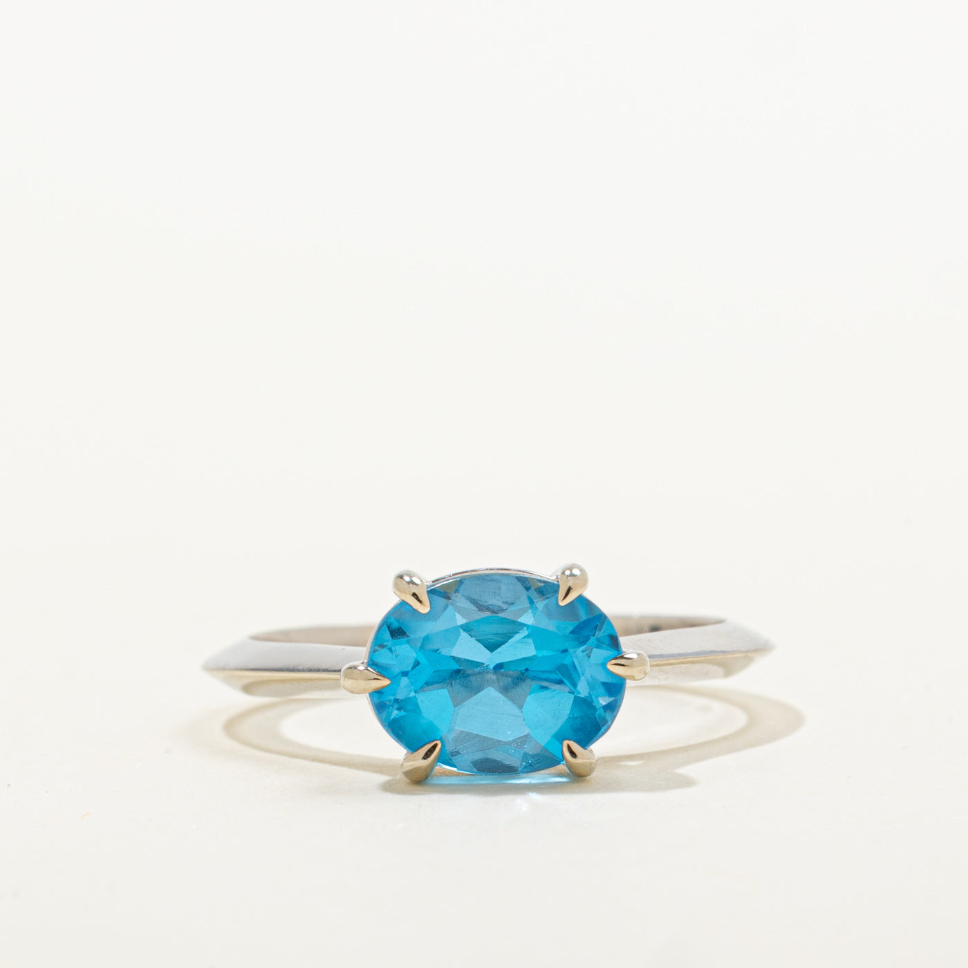 '100 Ways' 14k White Gold East West Claw Set Topaz Ring | 2.13ct | SZ 7