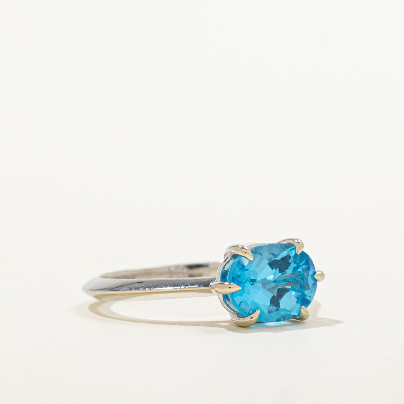 '100 Ways' 14k White Gold East West Claw Set Topaz Ring | 2.13ct | SZ 7