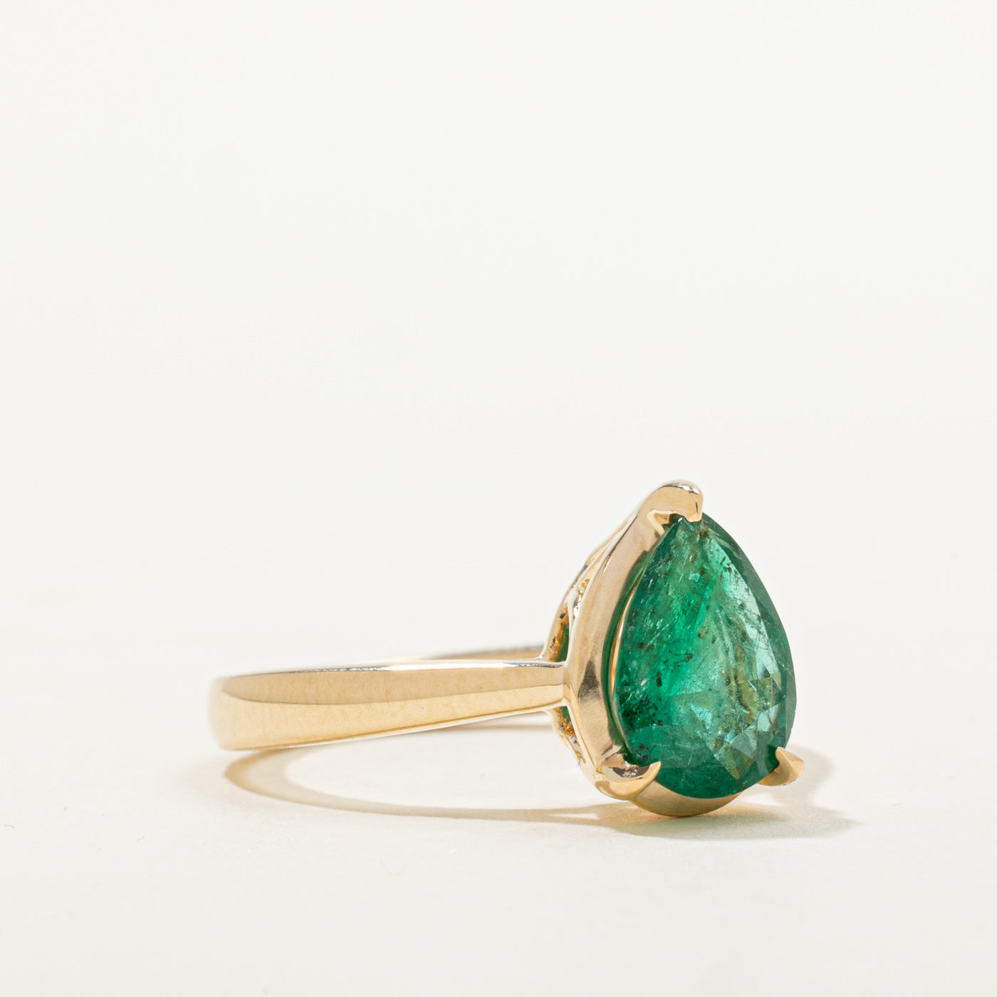 '100 Ways' 14k Yellow Gold Pear Cut Emerald Ring | 1.66ct | SZ 7