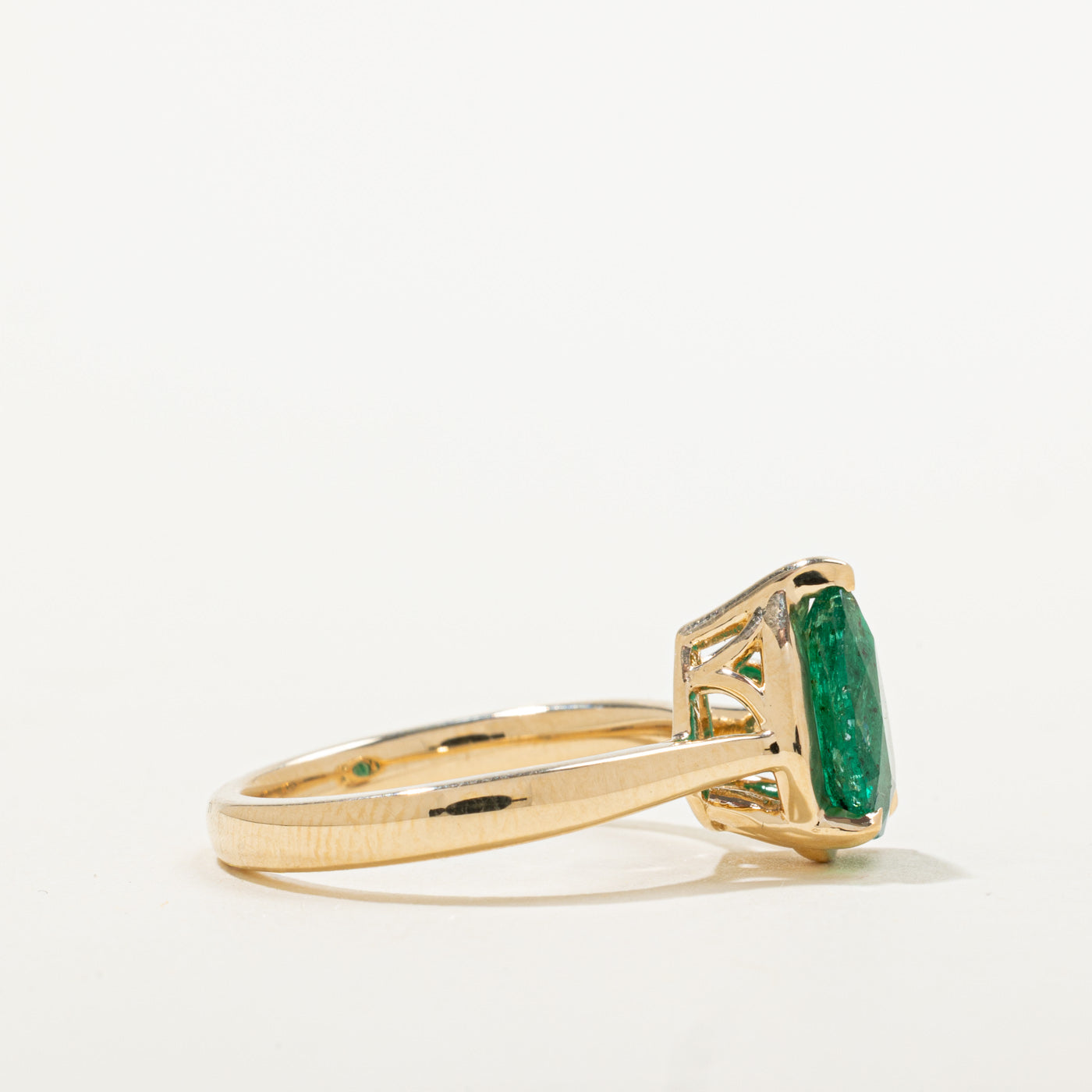 '100 Ways' 14k Yellow Gold Pear Cut Emerald Ring | 1.66ct | SZ 7