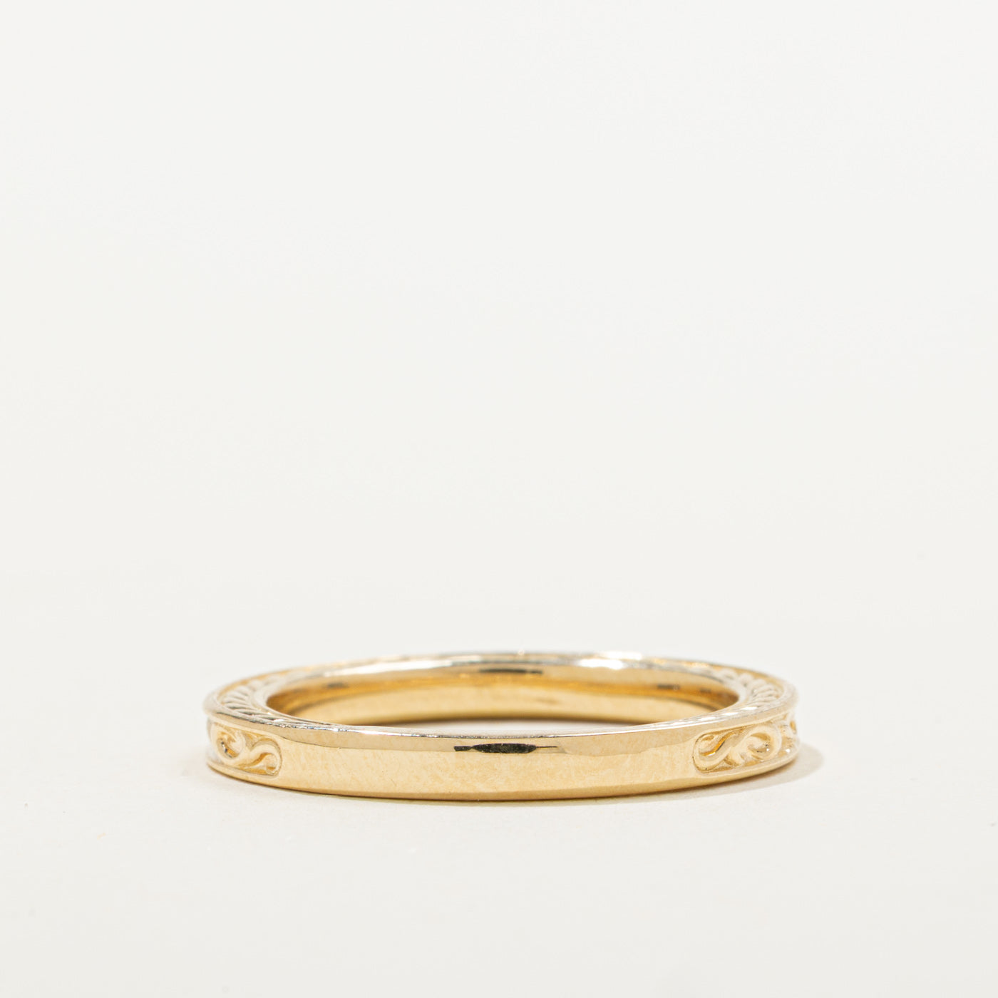 '100 Ways' 10k Yellow Gold Engraved Scrollwork Band | Sizes Available