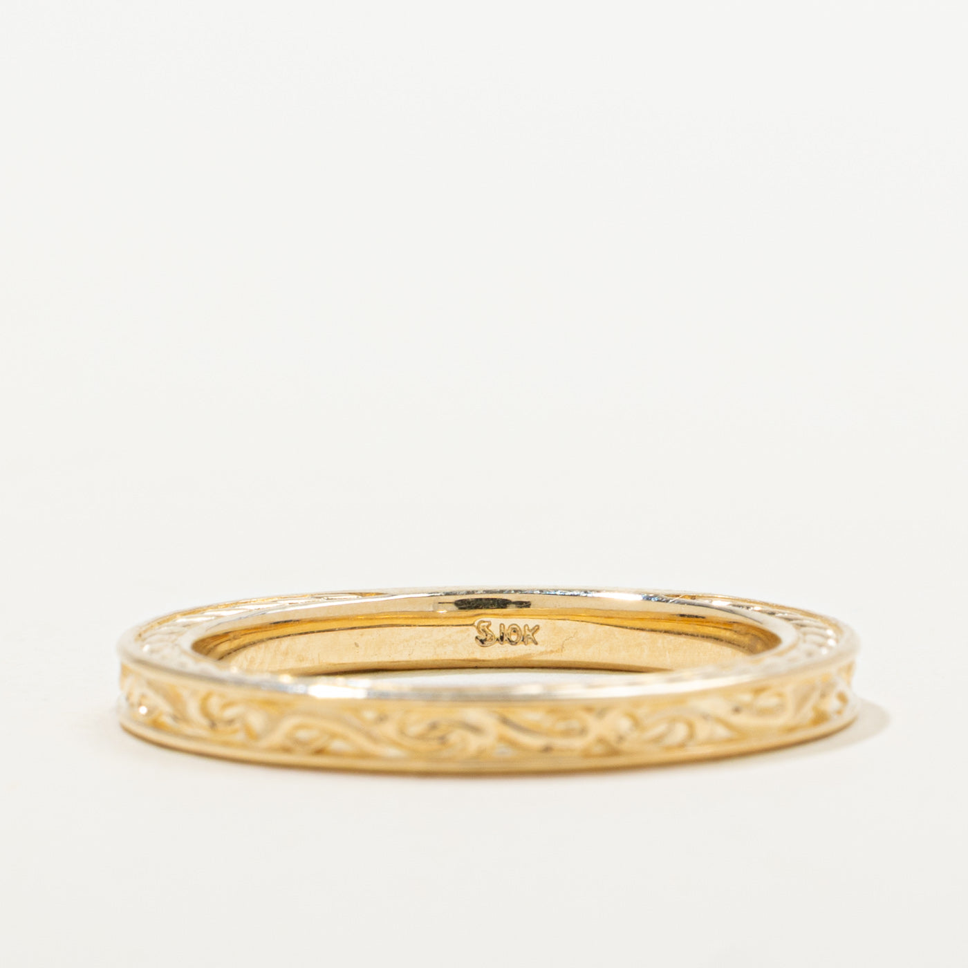 '100 Ways' 10k Yellow Gold Engraved Scrollwork Band | Sizes Available