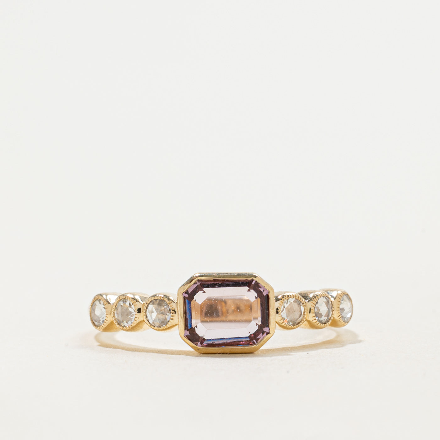 '100 Ways' 9k Yellow Gold Spinel & Rose Cut Diamond Ring | 0.98ct, 0.15ctw | SZ 7