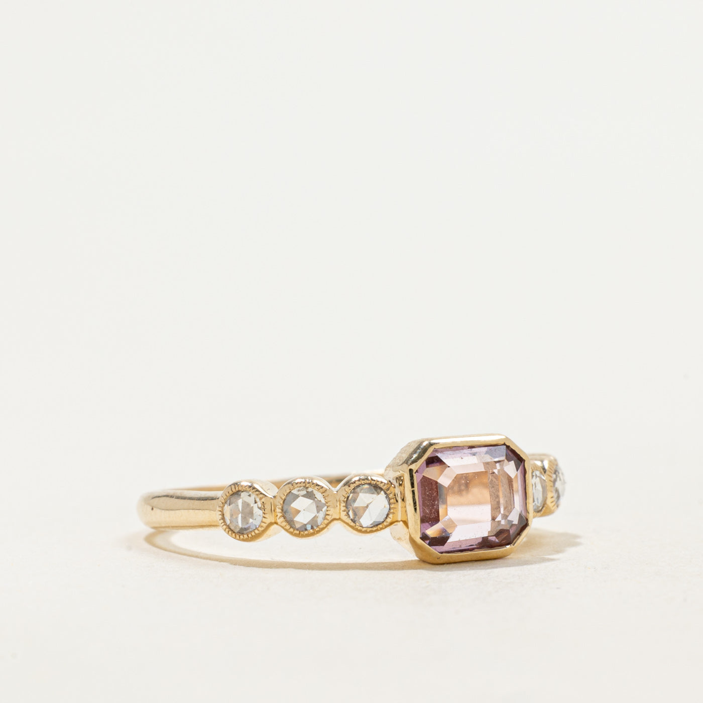 '100 Ways' 9k Yellow Gold Spinel & Rose Cut Diamond Ring | 0.98ct, 0.15ctw | SZ 7