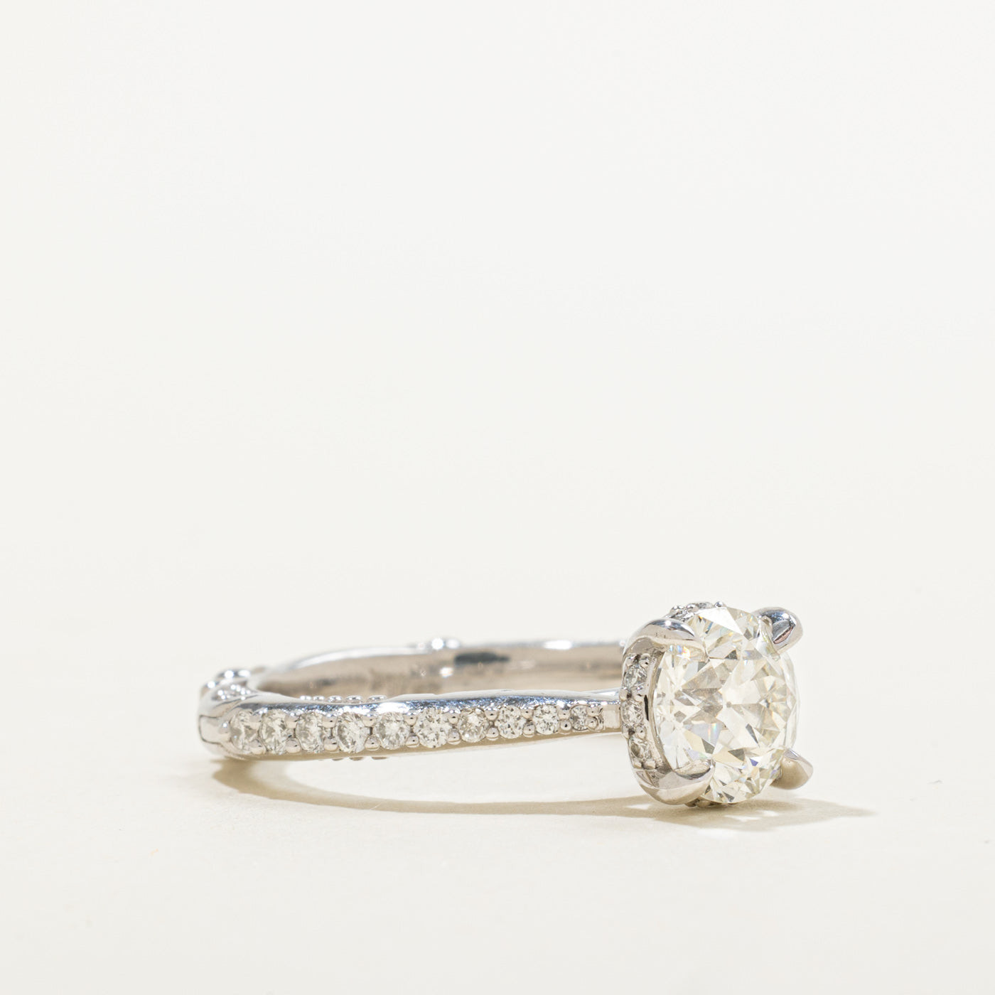 '100 Ways x Anton Pavlenko Design' 18k White Gold Old European Diamond Accented Ring | 1.60ct VVS1 I VG, 0.25ctw | SZ 6.75
