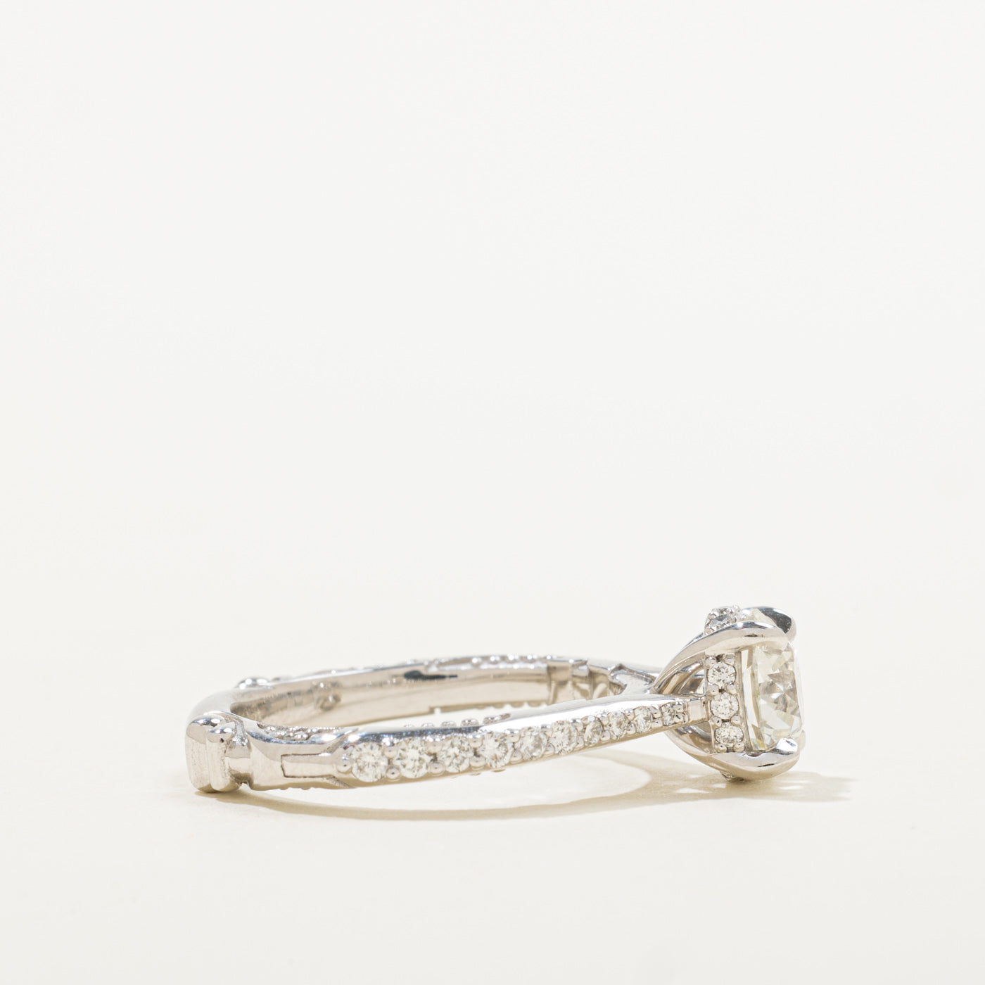 '100 Ways x Anton Pavlenko Design' 18k White Gold Old European Diamond Accented Ring | 1.60ct VVS1 I VG, 0.25ctw | SZ 6.75