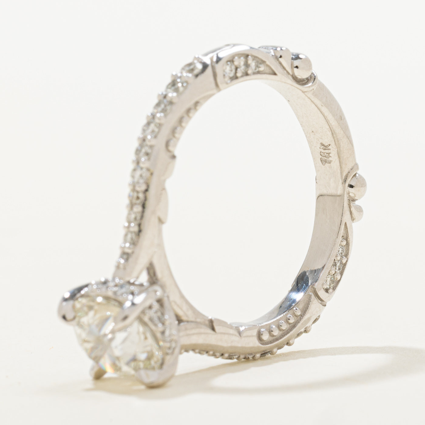 '100 Ways x Anton Pavlenko Design' 18k White Gold Old European Diamond Accented Ring | 1.60ct VVS1 I VG, 0.25ctw | SZ 6.75