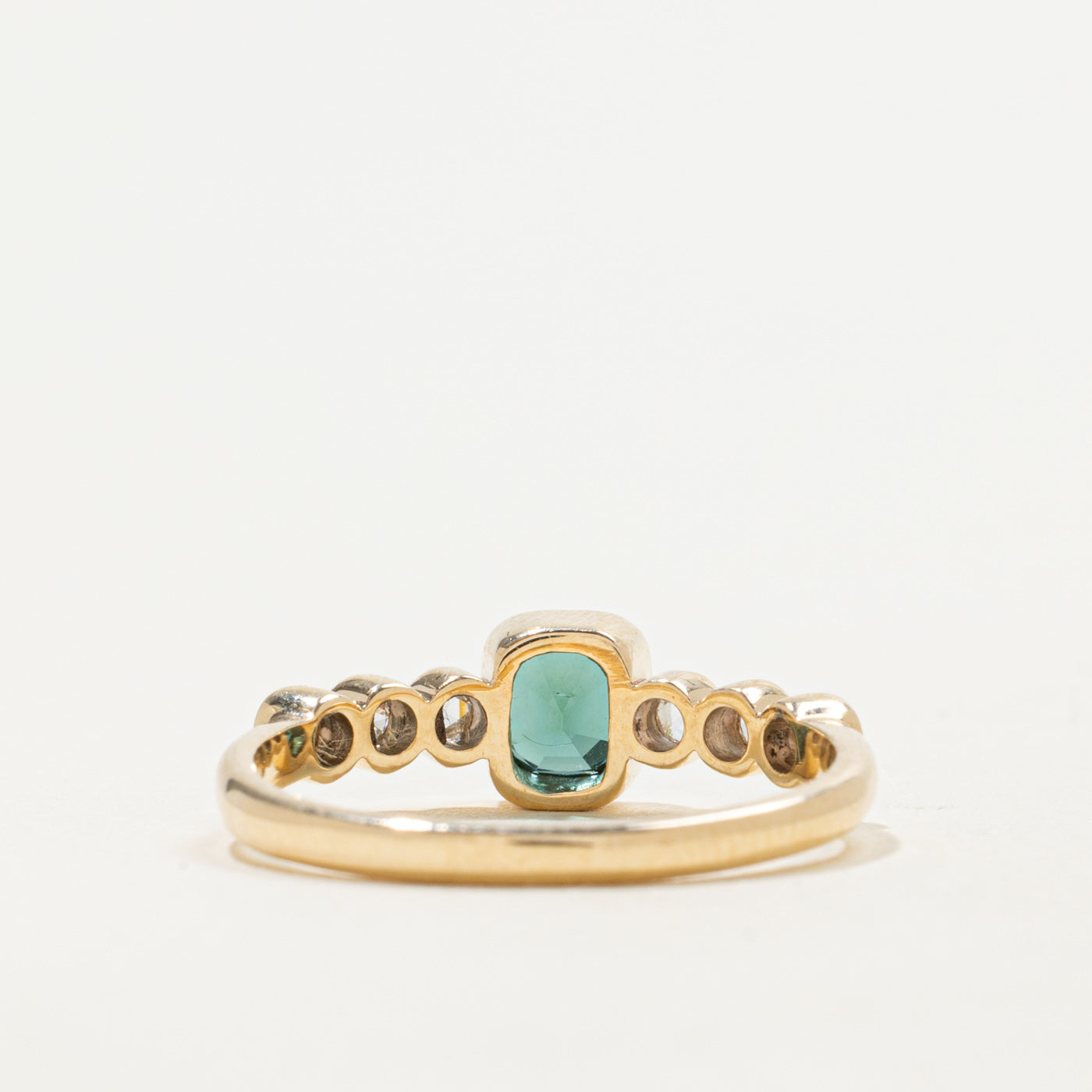 '100 Ways' 9k Yellow Gold Tourmaline & Rose Cut Diamond Accented Ring | 0.56ct, 0.15ctw | SZ 6.75