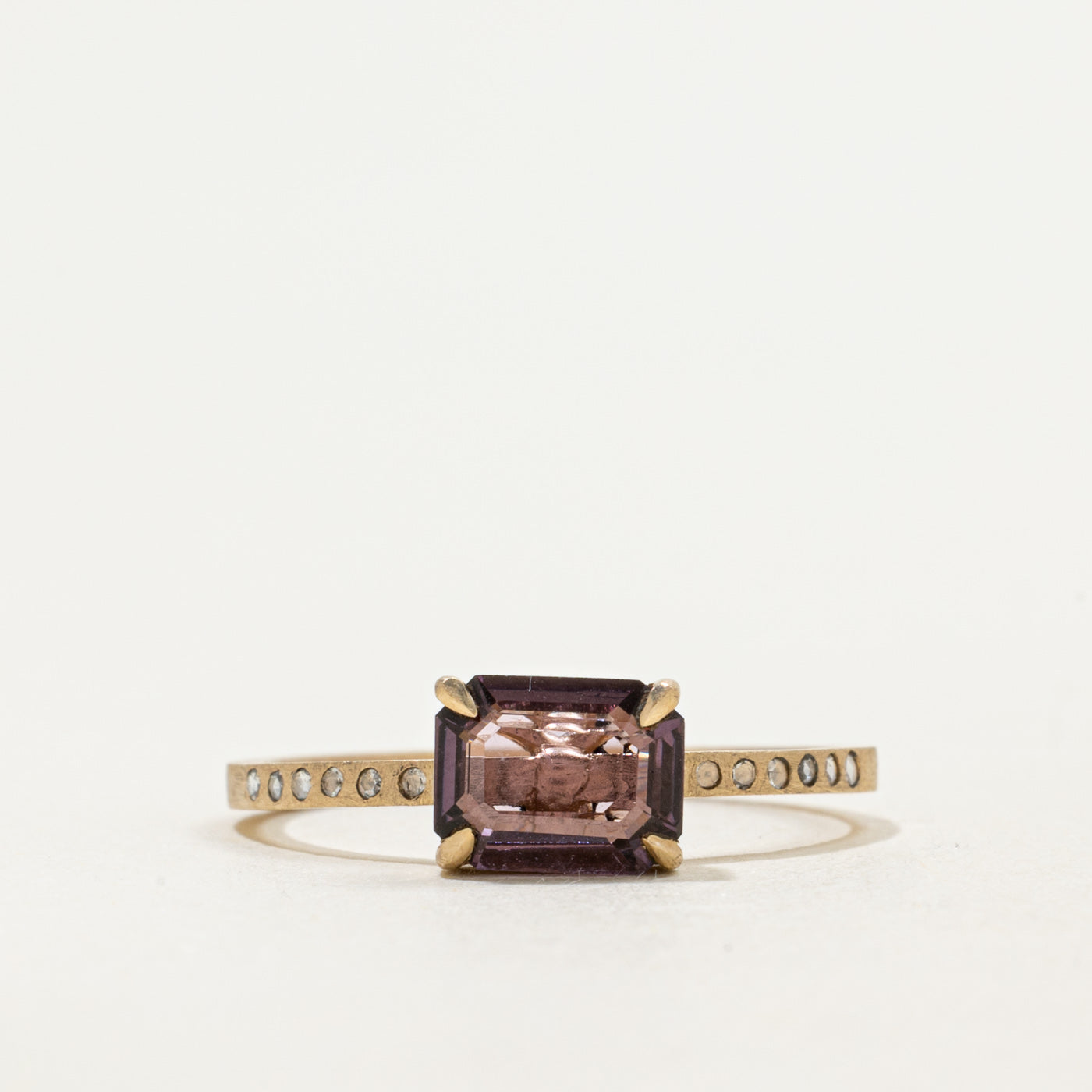 '100 Ways' 9k Portrait Cut Spinel & Rose Cut Accent Diamond Ring | 1.09ct, 0.10ctw | SZ 7