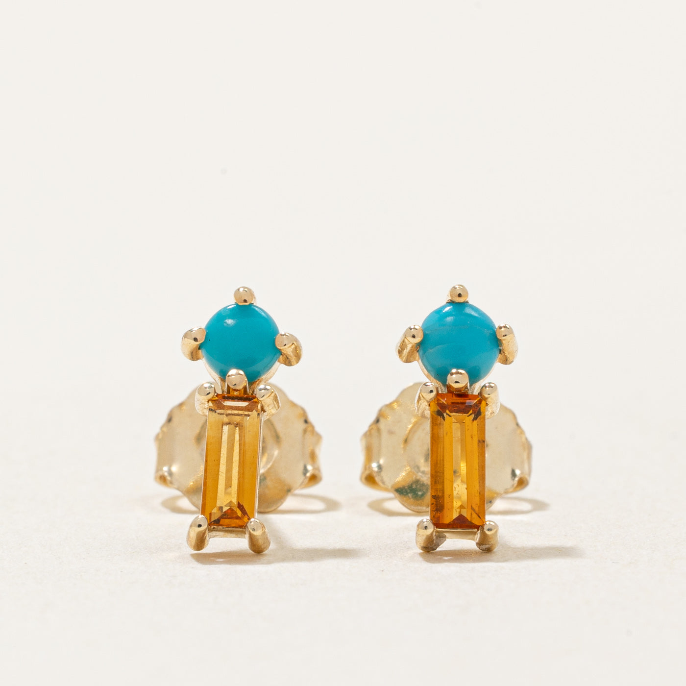 Boucles d'oreilles Citrine et Turquoise 100 Ways | 0,30 ctw, 0,10 ctw | 