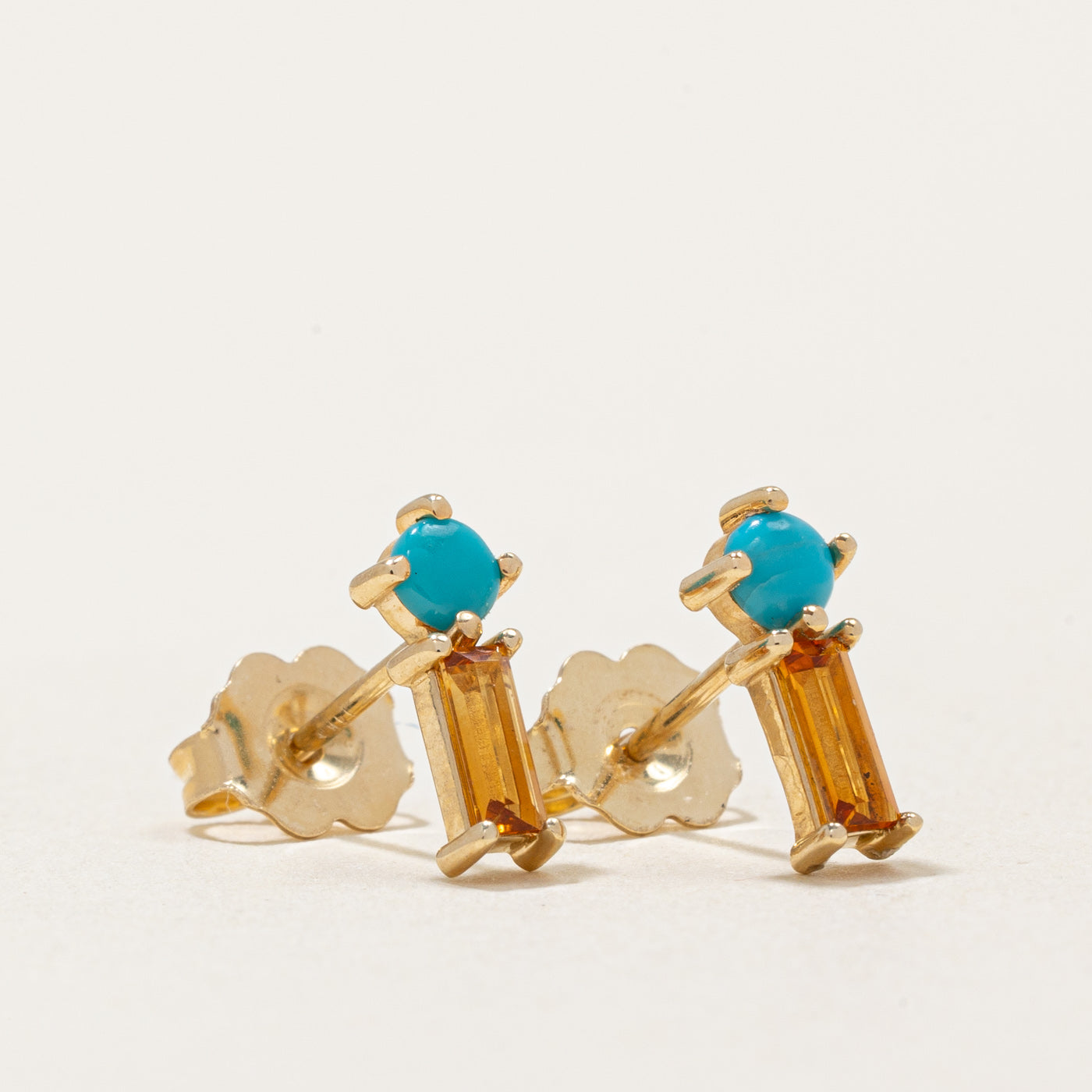 Boucles d'oreilles Citrine et Turquoise 100 Ways | 0,30 ctw, 0,10 ctw | 