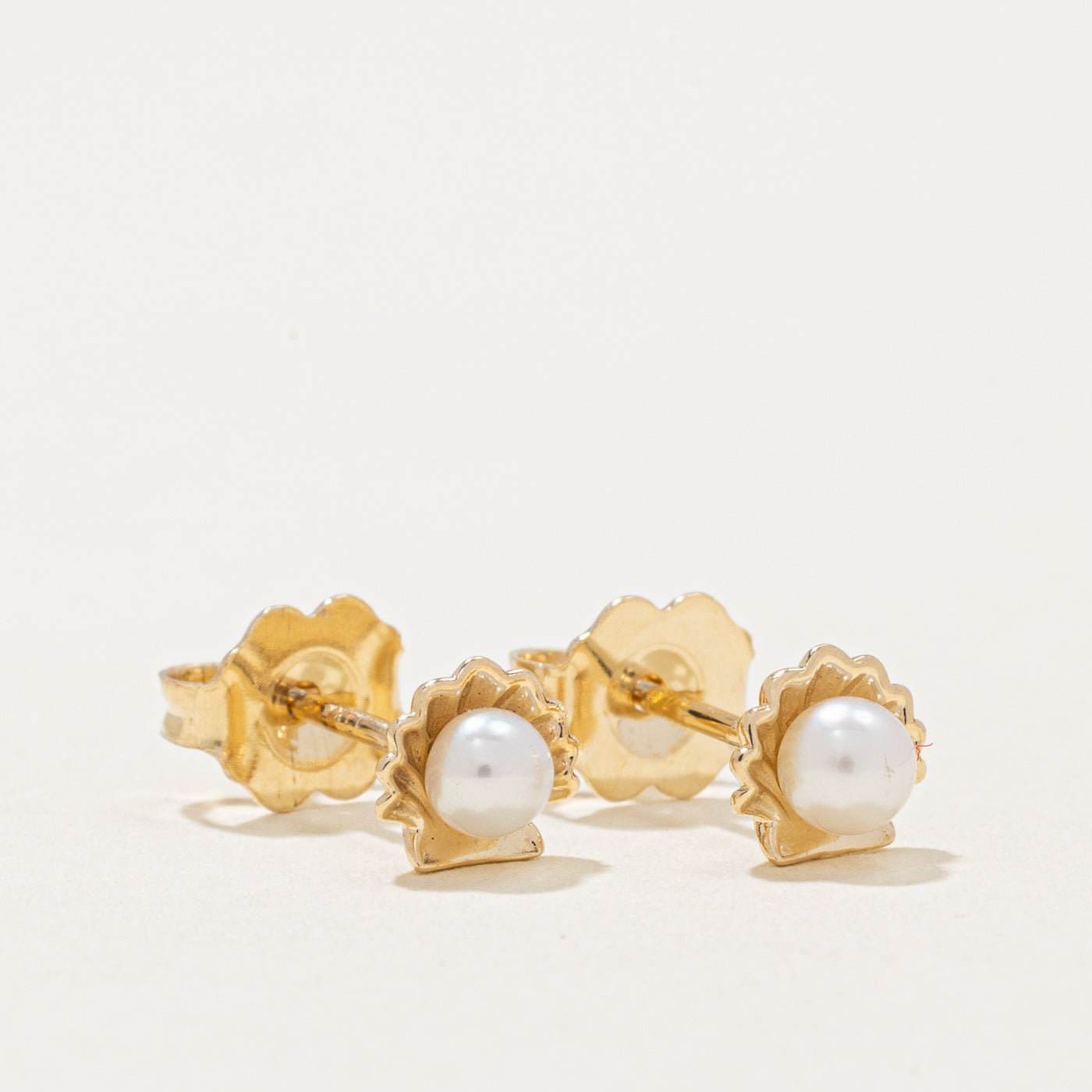 100 Ways' Freshwater Pearl in Shell Stud Earrings