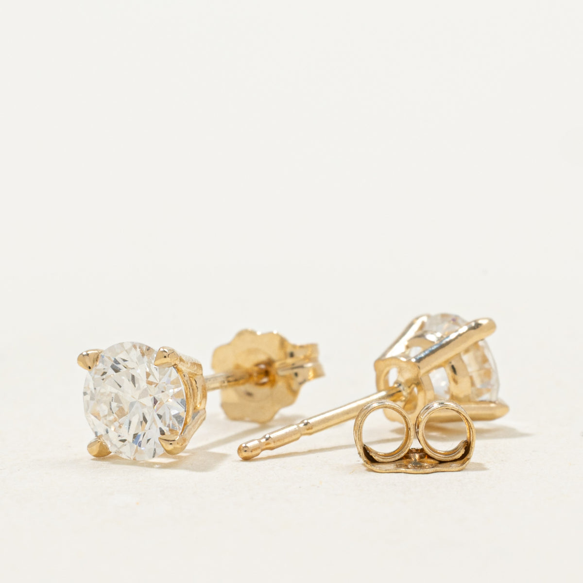 '100 Ways' Signature Yellow Gold GIA Diamond Studs | GIA 1.02ctw SI1 D/E