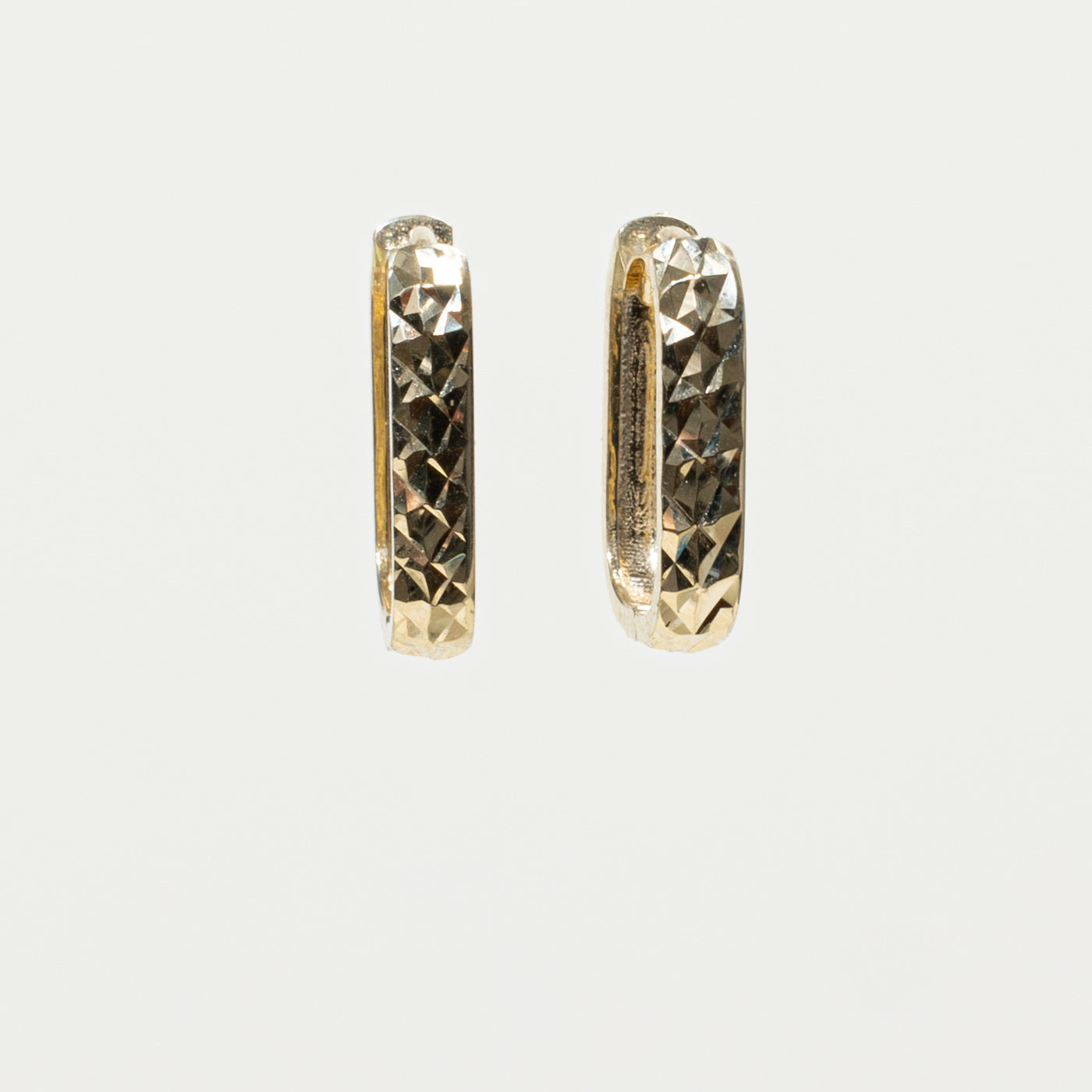 '100 Ways' 10k Yellow Gold Diamond Cut Hoops