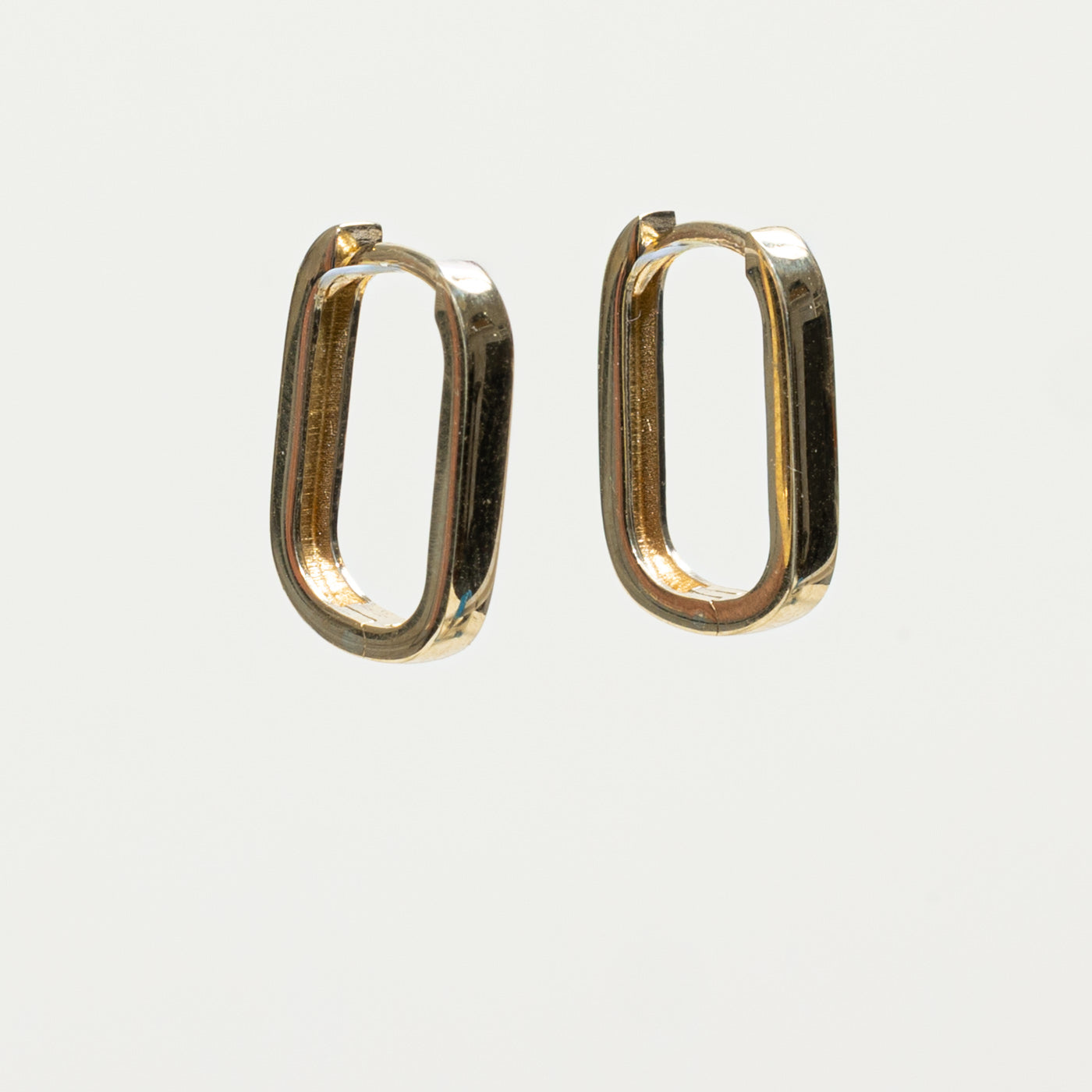 '100 Ways' 10k Yellow Gold Rectangular Hoops
