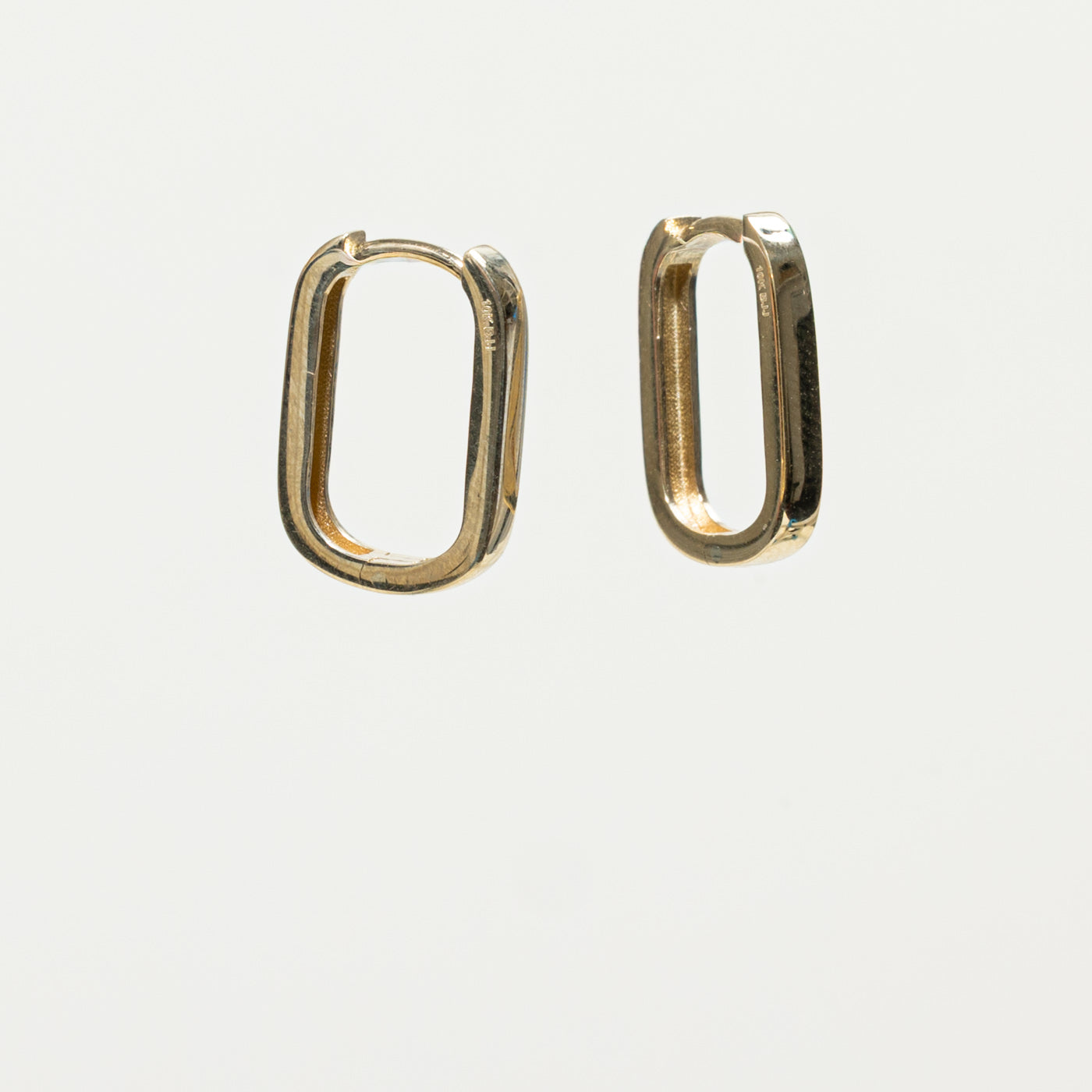 '100 Ways' 10k Yellow Gold Rectangular Hoops