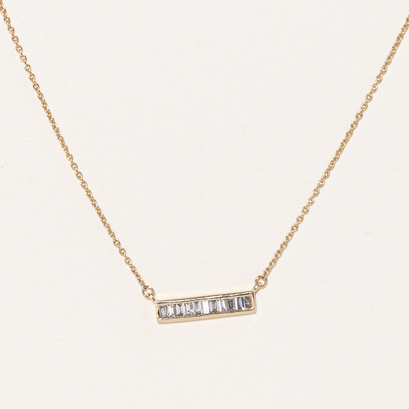 100 Ways' Baguette Cut Diamond Pendant Necklace | 0.25ctw | 18" |