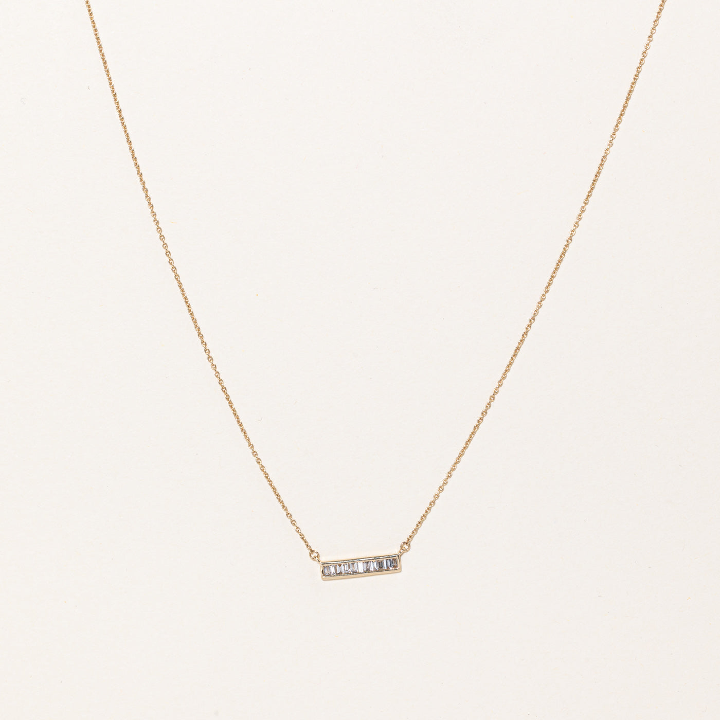 100 Ways' Baguette Cut Diamond Pendant Necklace | 0.25ctw | 18" |