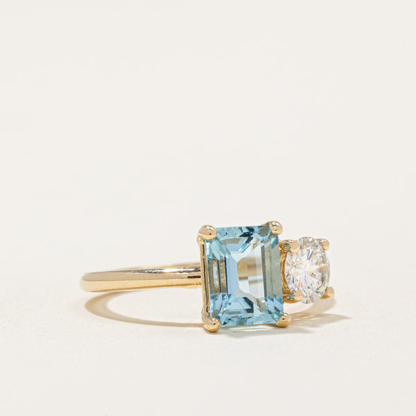 '100 Ways' Aquamarine & Diamond Toi et Moi Ring | 1.30ct, 0.54ct | SZ 6.75 |