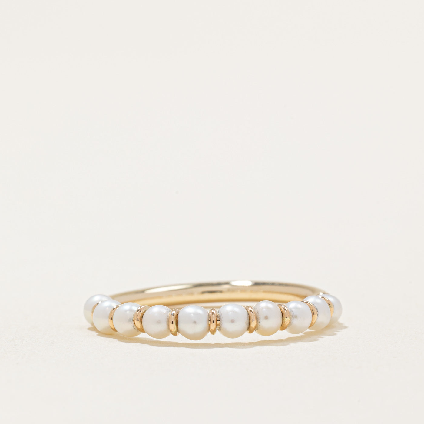 '100 Ways' Freshwater Pearl Semi Eternity Ring | SZ 6.75 |