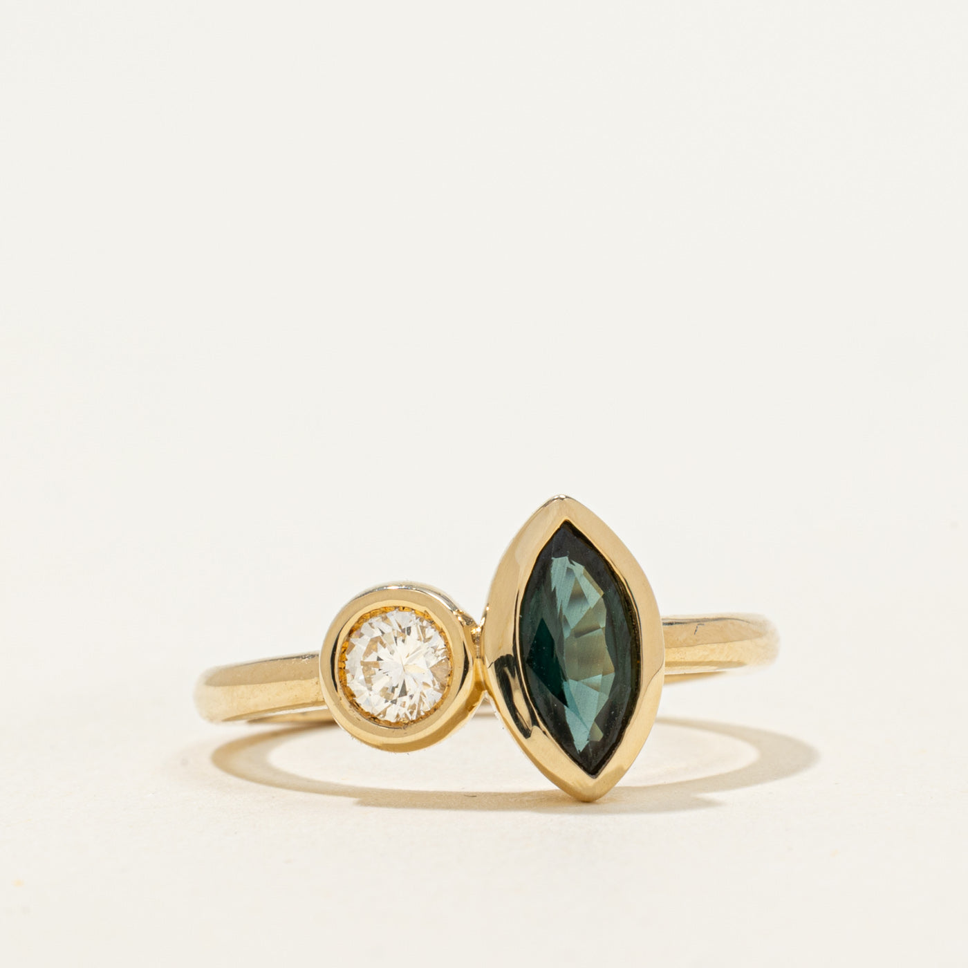 '100 Ways' 14k Diamond & Sapphire Toi et Moi Ring | 0.78ct, 0.24ct | SZ 6.25