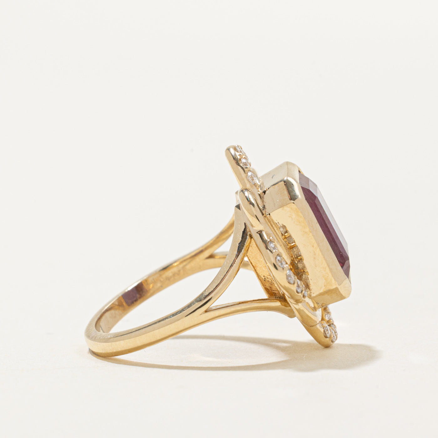 '100 Ways' 14k Synthetic Alexandrite Cocktail Ring | 5.65ct, 0.18ctw | SZ 5.5