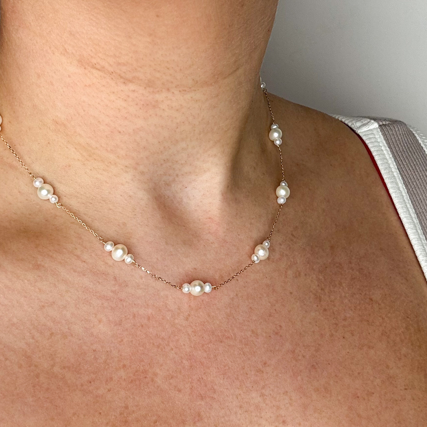 '100 Ways' White Freshwater Pearl Necklace | 16" |