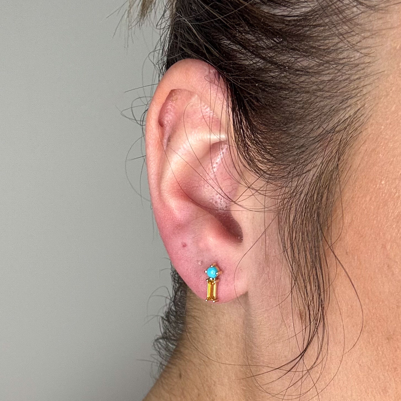 Boucles d'oreilles Citrine et Turquoise 100 Ways | 0,30 ctw, 0,10 ctw | 