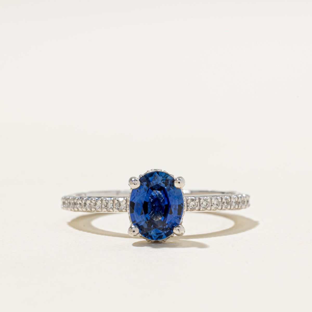 '100 Ways x Anton Pavlenko Design' 14k GIA Sapphire & Diamond Hidden Halo Ring | GIA 1.47ct, 0.30ctw | SZ 7