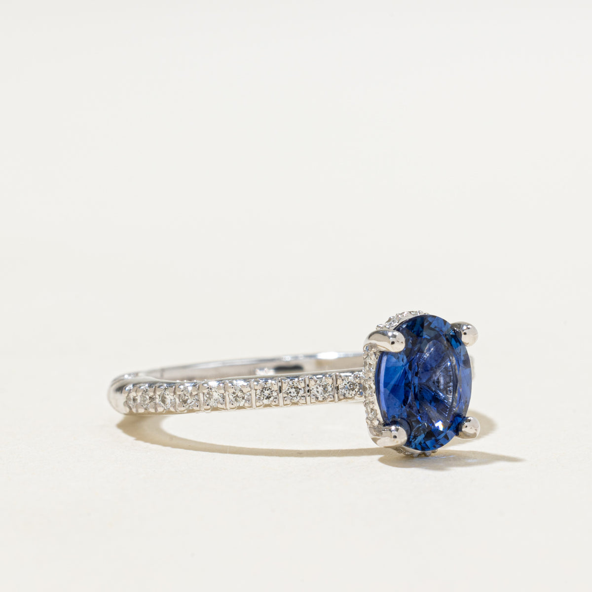 '100 Ways x Anton Pavlenko Design' 14k GIA Sapphire & Diamond Hidden Halo Ring | GIA 1.47ct, 0.30ctw | SZ 7