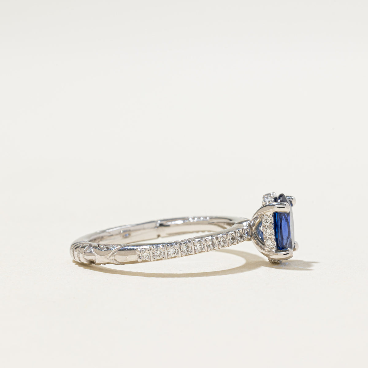 '100 Ways x Anton Pavlenko Design' 14k GIA Sapphire & Diamond Hidden Halo Ring | GIA 1.47ct, 0.30ctw | SZ 7