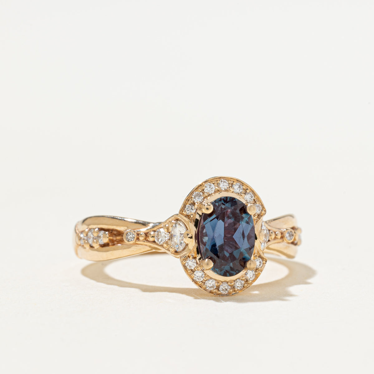 '100 Ways x Anton Pavlenko Design' 14k Sapphire & Diamond Halo Ring | 0.75ct, 0.27ctw | SZ 6.5