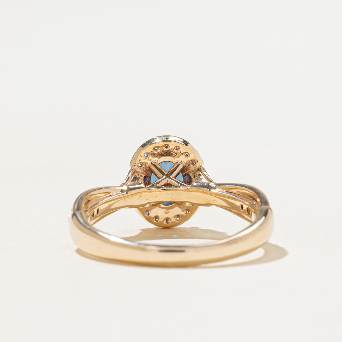 '100 Ways x Anton Pavlenko Design' 14k Sapphire & Diamond Halo Ring | 0.75ct, 0.27ctw | SZ 6.5