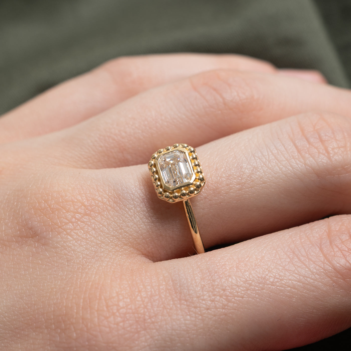 '100 Ways' 10k Yellow Gold Emerald Cut GIA Diamond Ring | GIA 1.26ct SI1 G | SZ 6.75