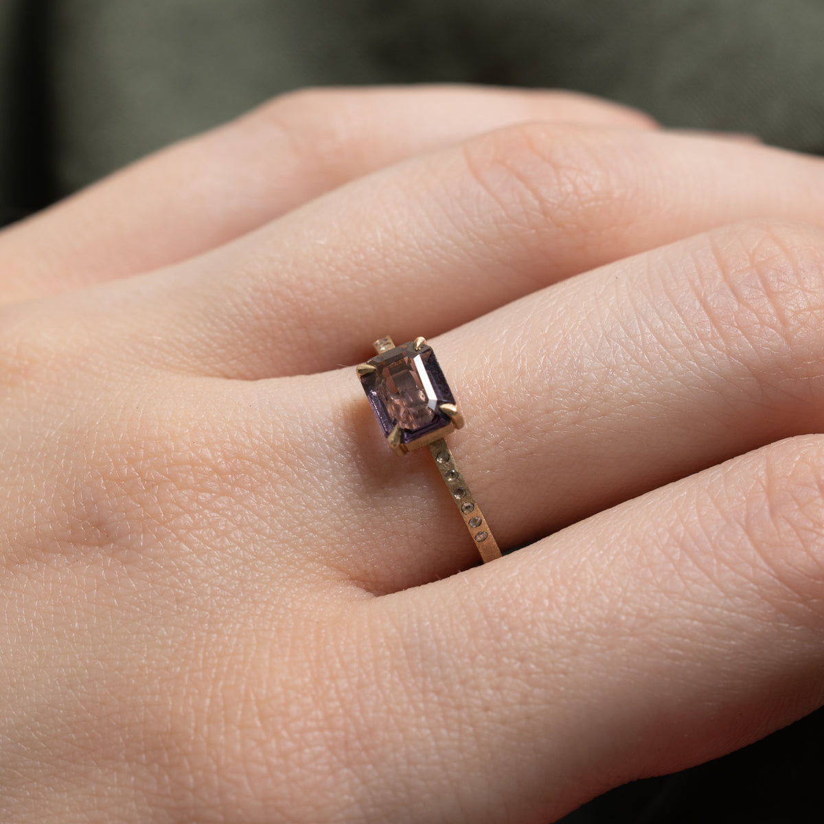 '100 Ways' 9k Portrait Cut Spinel & Rose Cut Accent Diamond Ring | 1.09ct, 0.10ctw | SZ 7