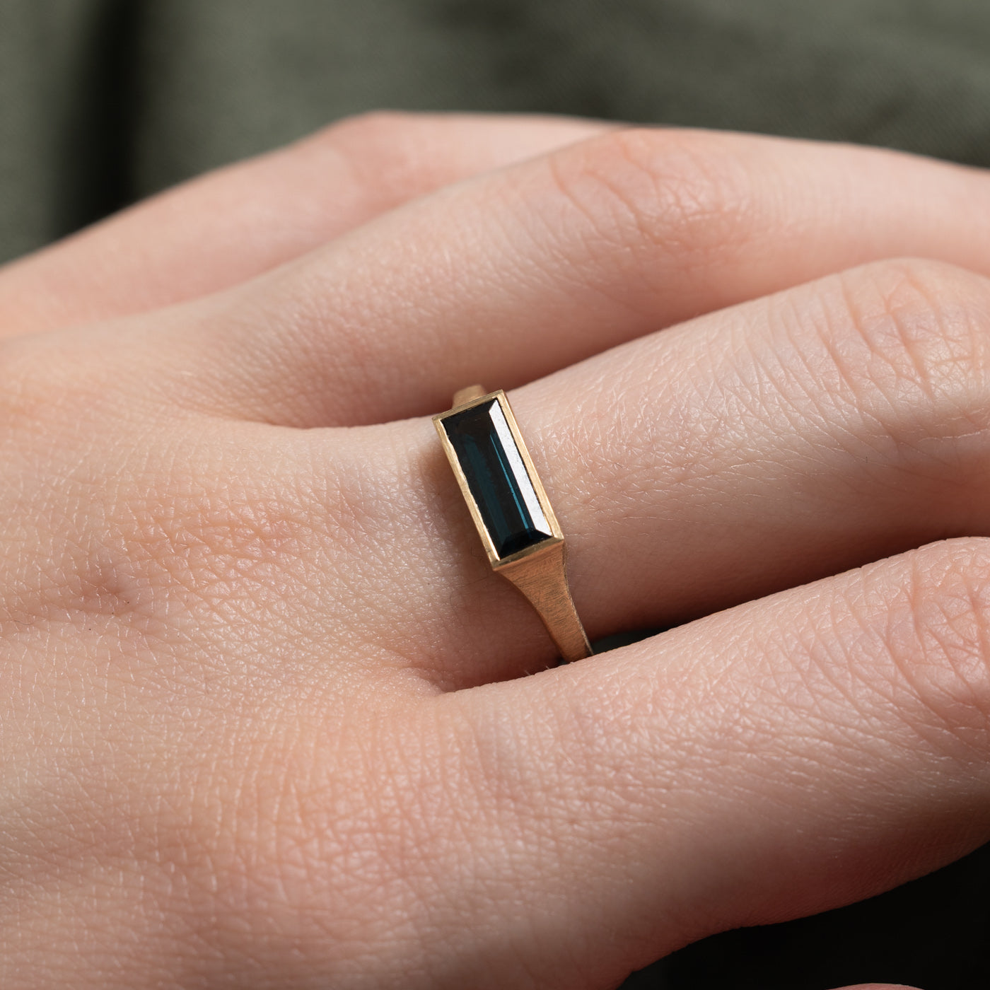 '100 Ways' 9k Textured Yellow Gold Tourmaline Signet Ring | 0.99ct | SZ 6.75